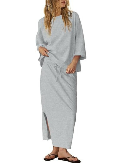 Women's Casual Loose 2‑Piece Maxi Skirt Outfit