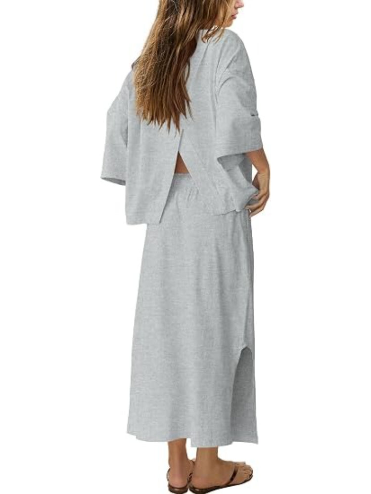Women's Casual Loose 2‑Piece Maxi Skirt Outfit