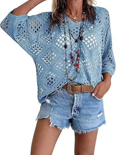 Women's Summer Crochet Cover Up Tops