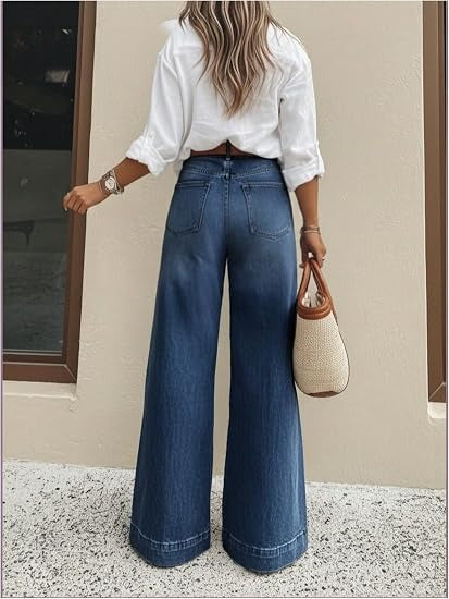 Women's High Waisted Stretchy Baggy Denim Pants