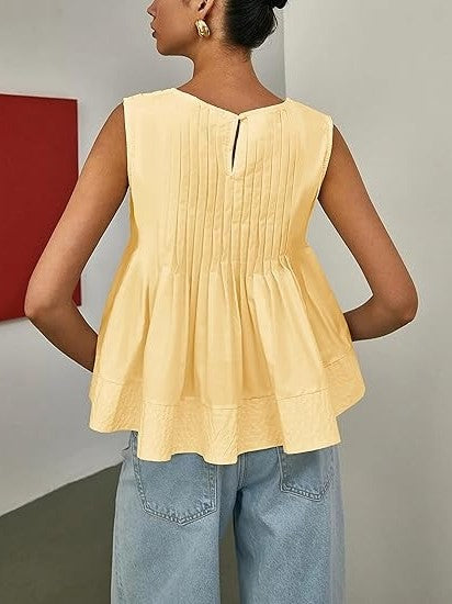 Women's Babydoll Peplum Sleeveless Tank Tops