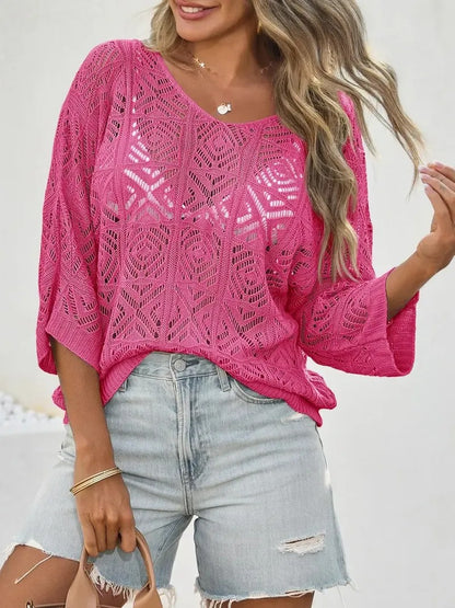 Women's Crochet Hollow Out Knit Top