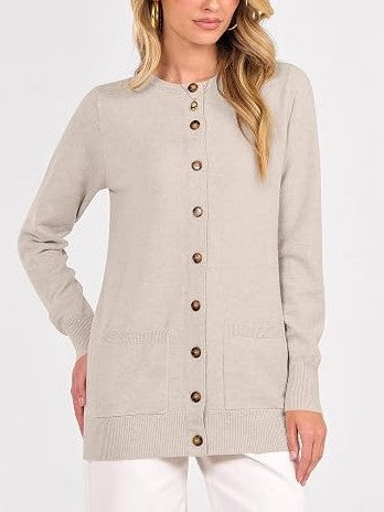 Women's 2026 Fall Casual Long Sleeve Crewneck Cardigans