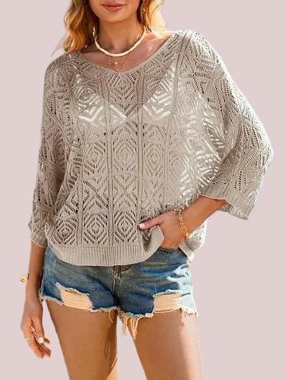 Women's Crochet Hollow Out Knit Top