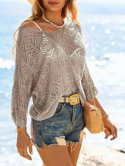 Women's Crochet Hollow Out Knit Top