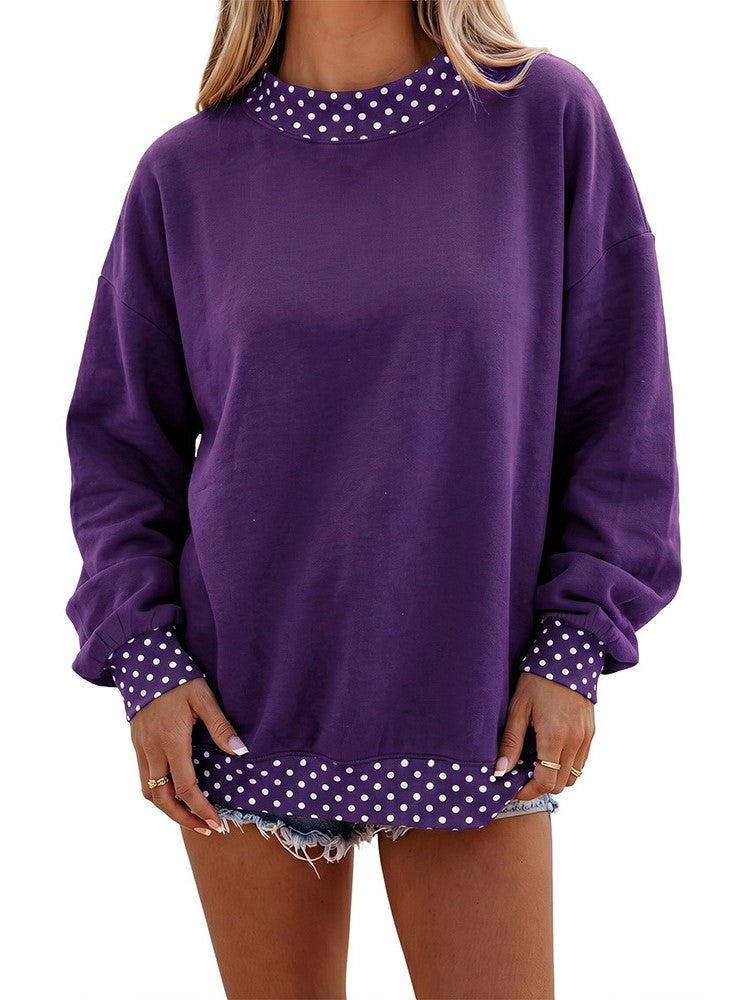 Women's Color Block Print Long Sleeve Top