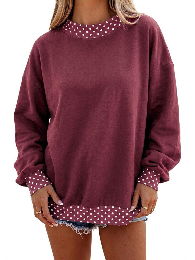 Women's Color Block Print Long Sleeve Top