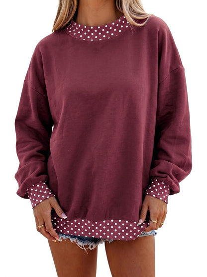 Women's Color Block Print Long Sleeve Top