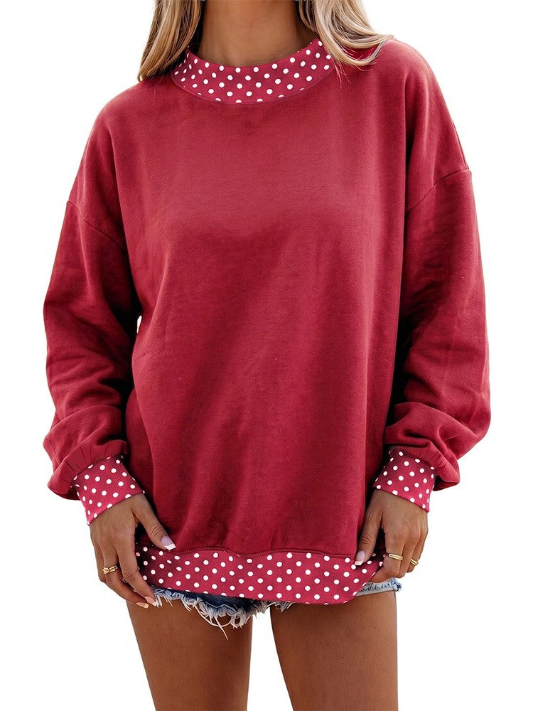 Women's Color Block Print Long Sleeve Top