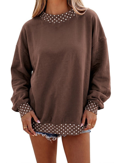 Women's Color Block Print Long Sleeve Top