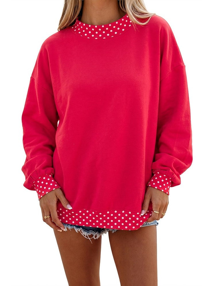 Women's Color Block Print Long Sleeve Top