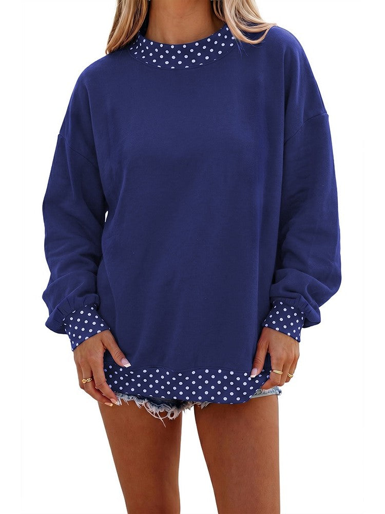 Women's Color Block Print Long Sleeve Top
