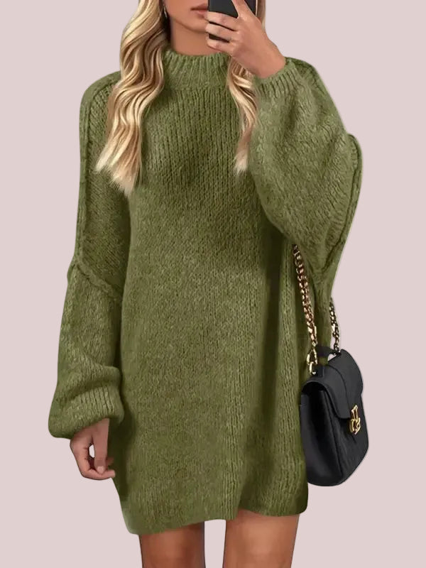Women's Fall Loose Tunic Knit Sweater Dress