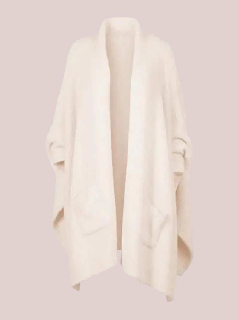 Women's Cozy Plush Poncho Shawl