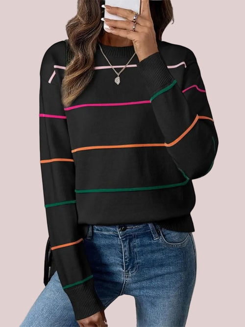 Women's Casual Striped Knit Sweater