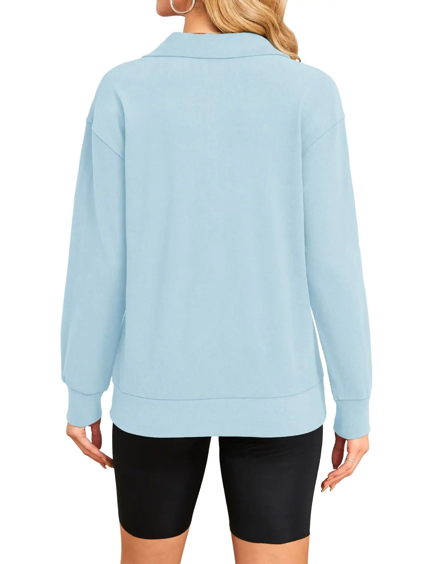 Women's Collar Quarter Zip Casual Top
