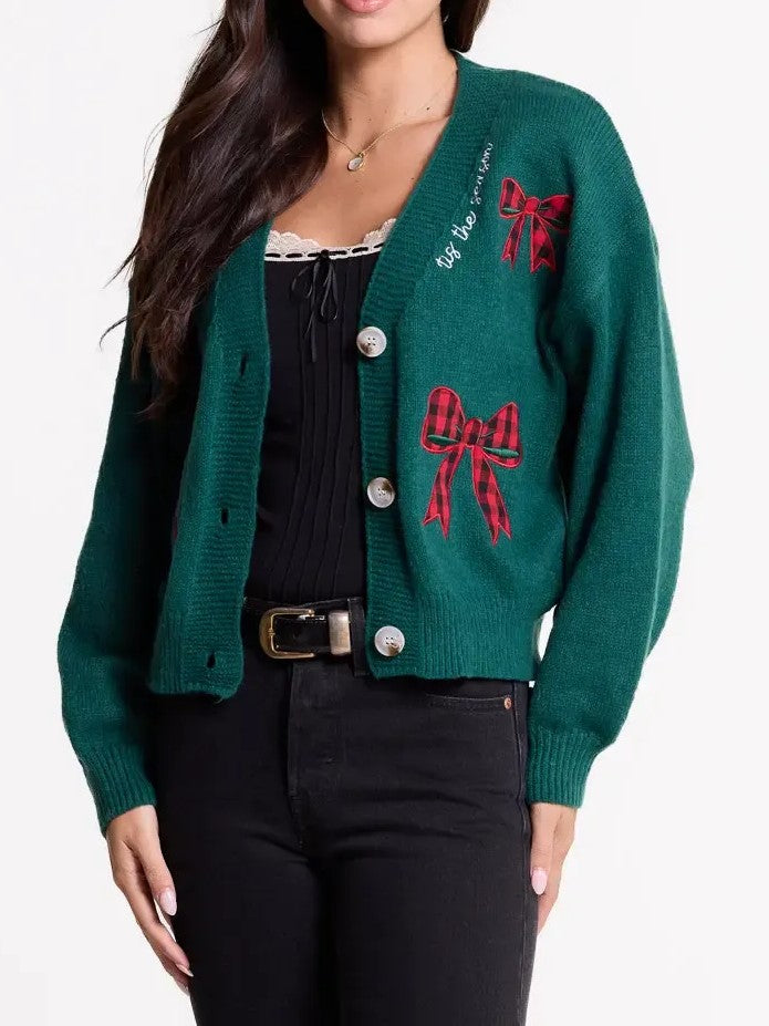 Women's Soft Holiday Pattern Knit Cardigan