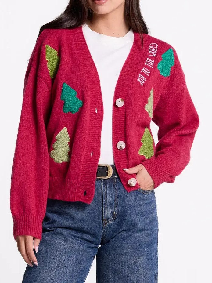 Women's Soft Holiday Pattern Knit Cardigan