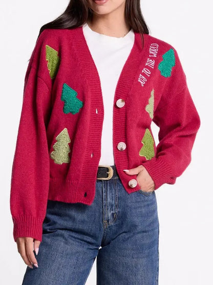 Women's Soft Holiday Pattern Knit Cardigan