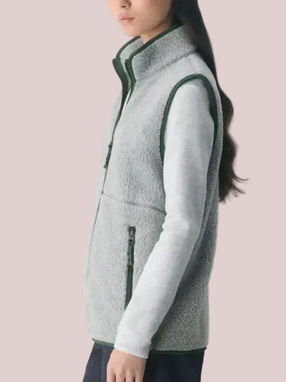 Women's Stand Collar Teddy Fleece Sleeveless Gilet