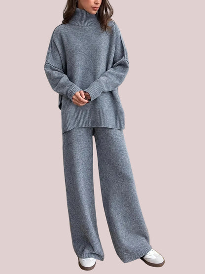 Women's Oversized Turtleneck Knit Two-Piece Set