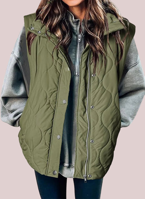 Womens Lightweight Quilted Puffer Vest With Pockets