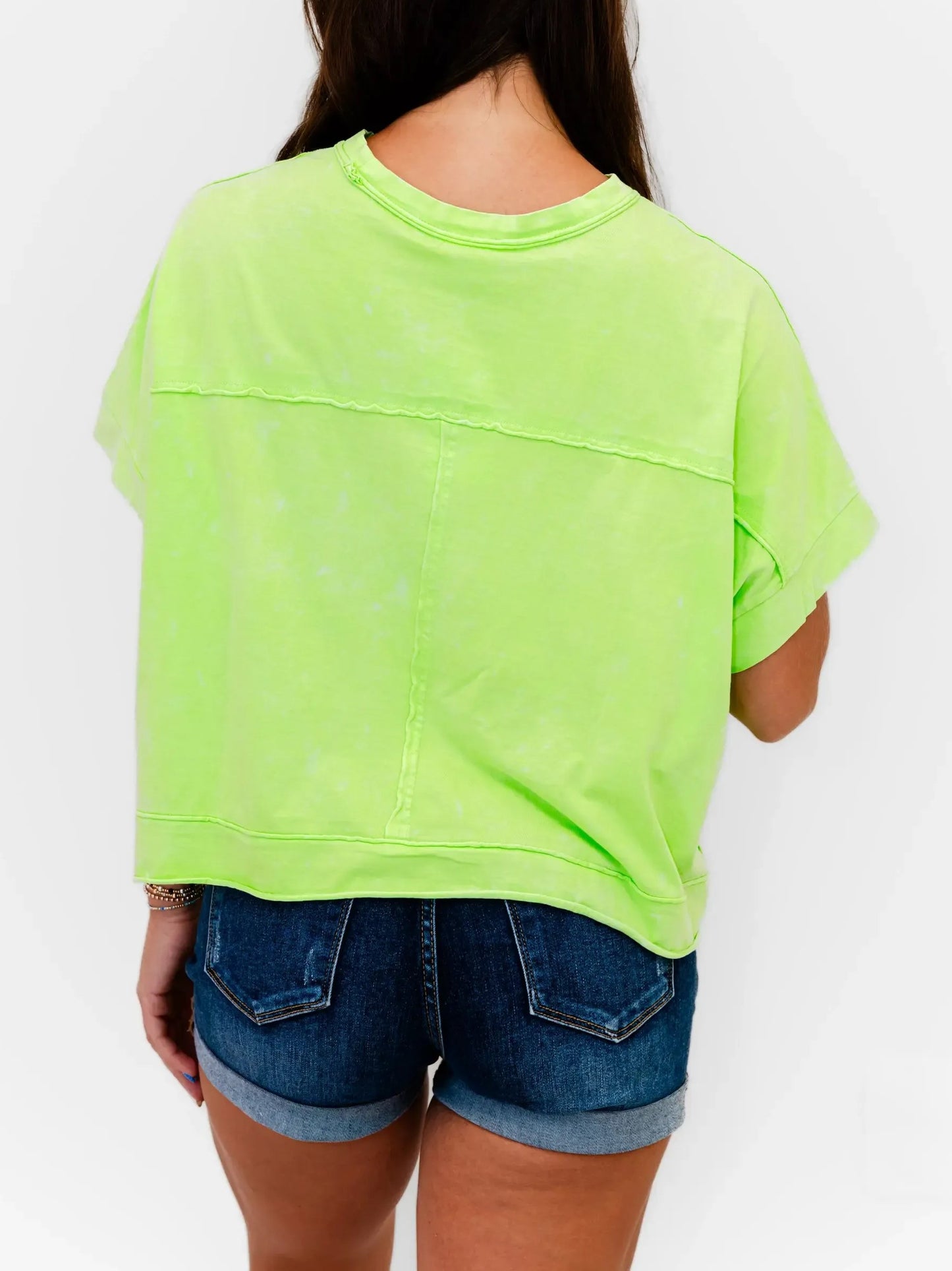 Women's Sequin Pocket Washed Oversized Tee