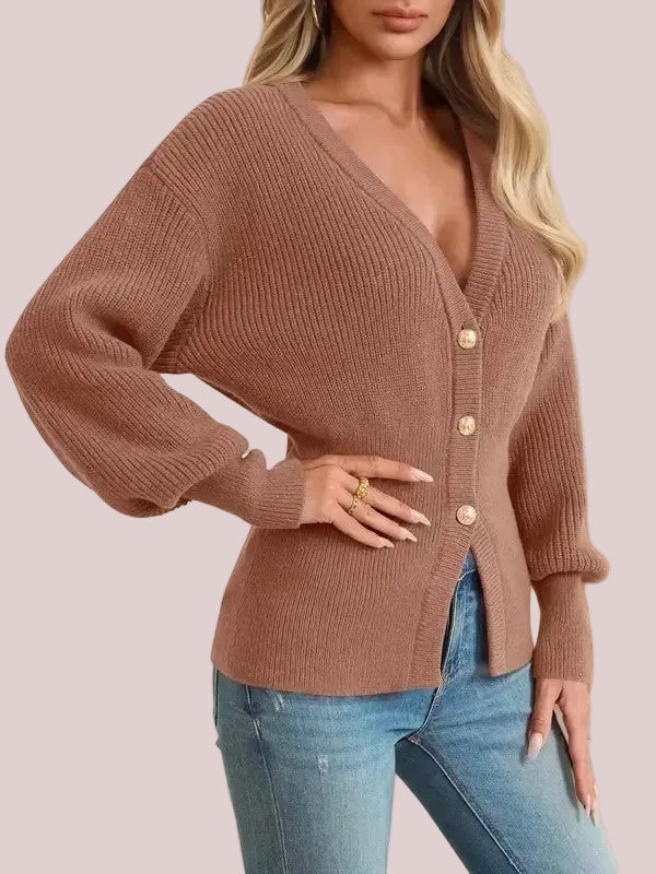 Women's Casual Chic Waist-Cinched Knit Cardigan