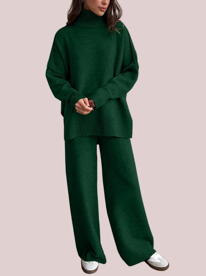Women's Oversized Turtleneck Knit Two-Piece Set