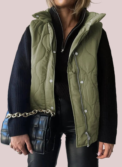 Womens Lightweight Quilted Puffer Vest With Pockets