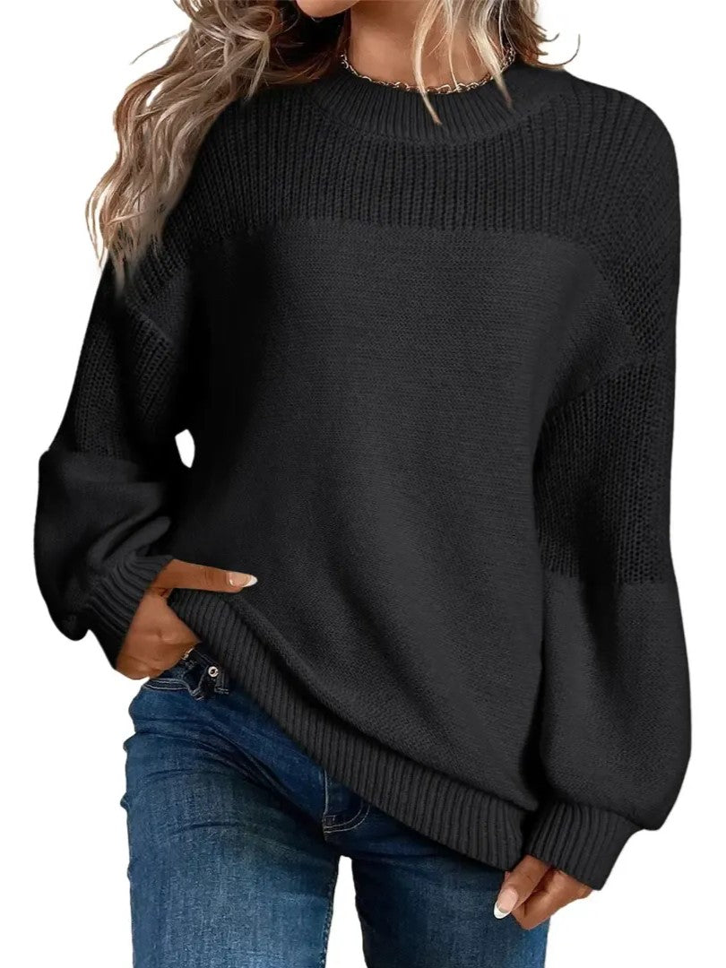 Women's Drop Shoulder Balloon Sleeve Sweater