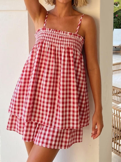 Women's Soft Gingham Vacation Matching Outfit