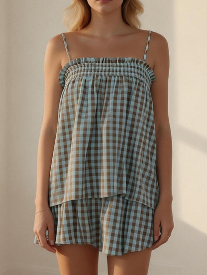Women's Soft Gingham Vacation Matching Outfit