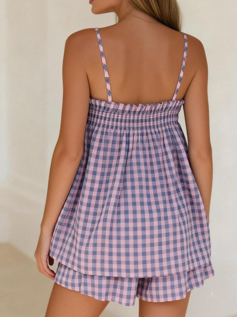 Women's Soft Gingham Vacation Matching Outfit