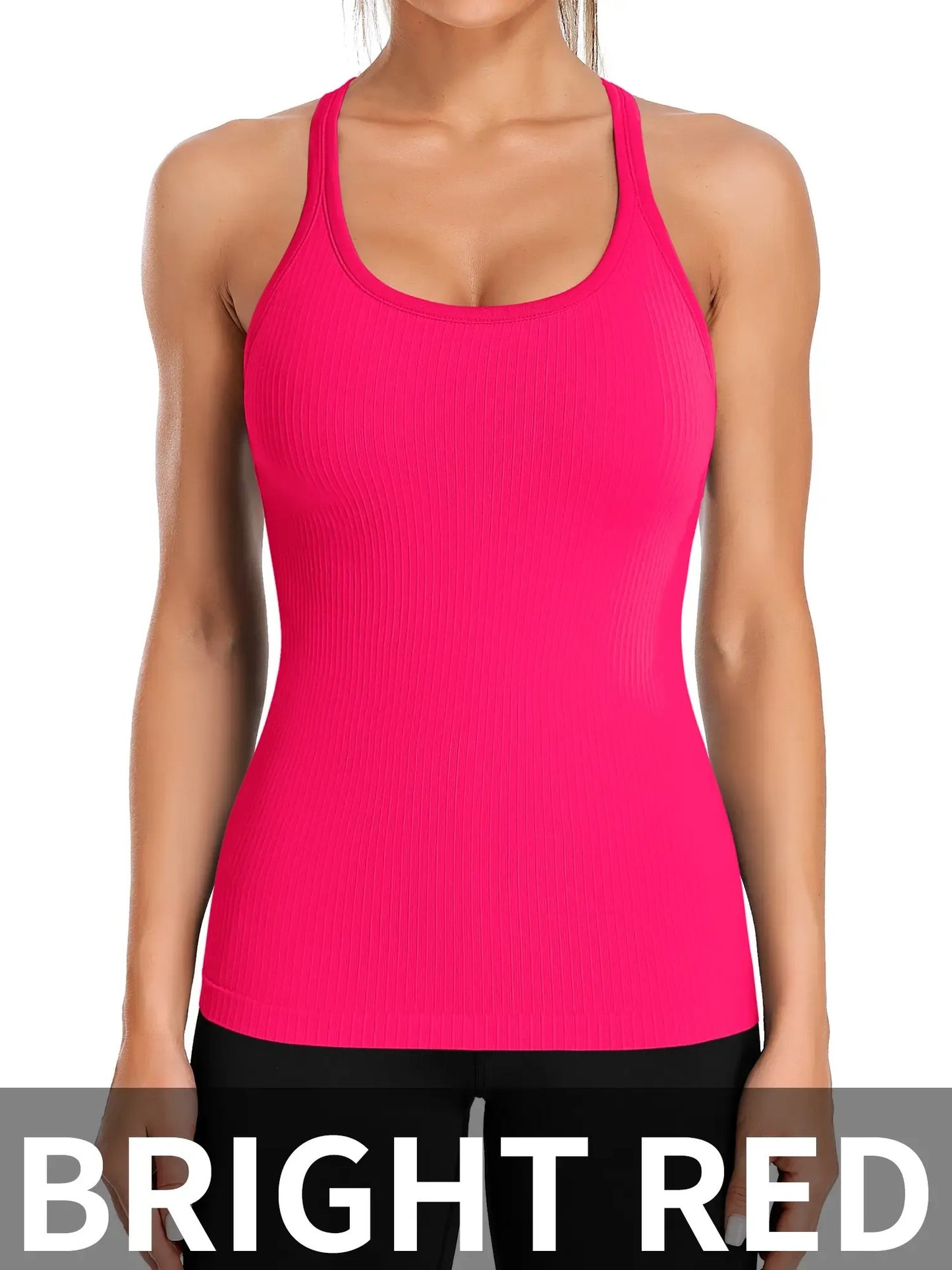 Built-in Bra Ribbed Tank Top