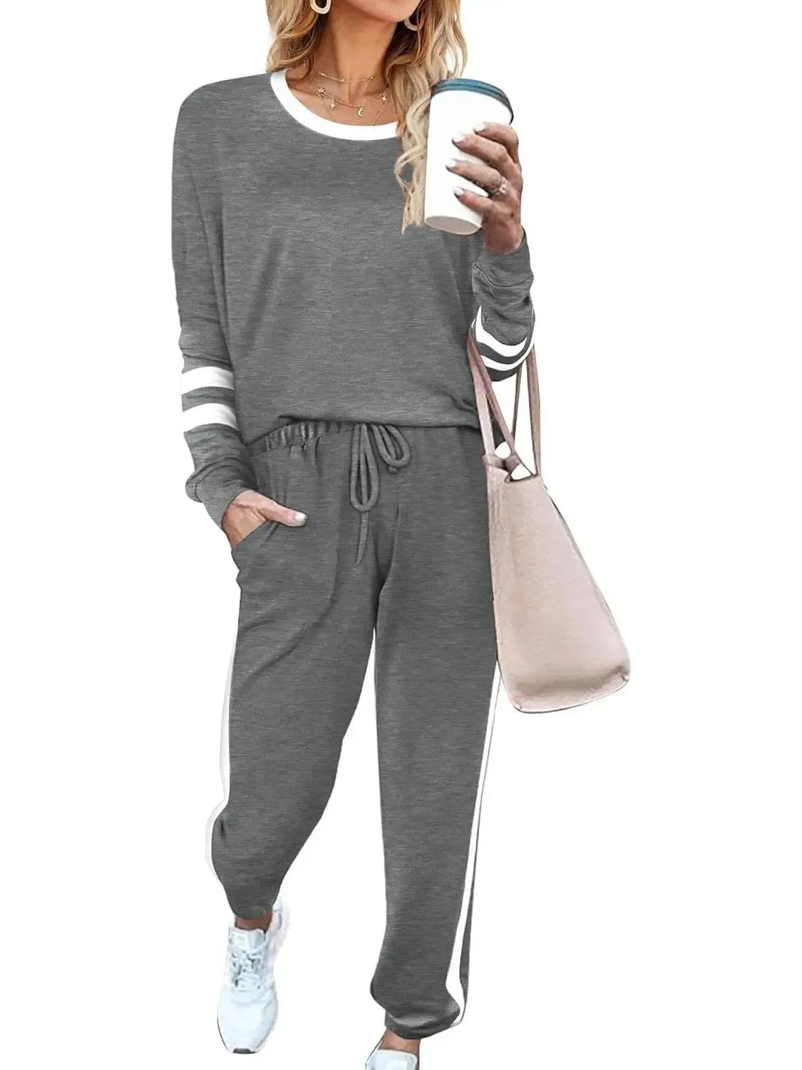 Women's Drawstring Jogger Two‑Piece Outfit