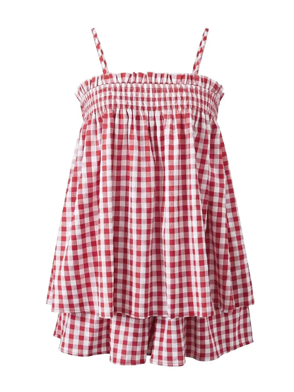 Women's Soft Gingham Vacation Matching Outfit