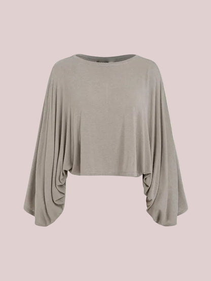 Women's Draped Dolman Sleeve Crop Blouse