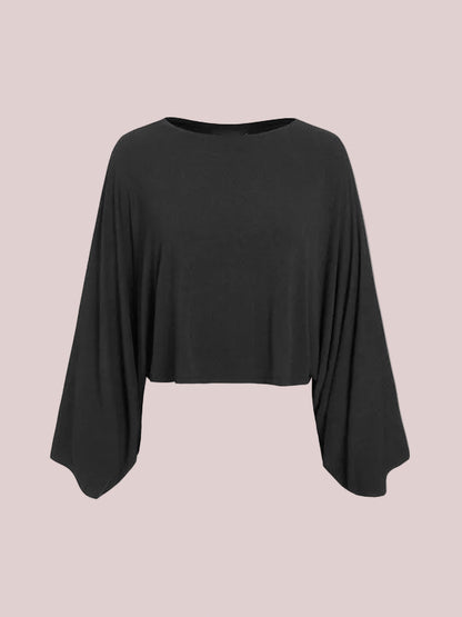Women's Draped Dolman Sleeve Crop Blouse