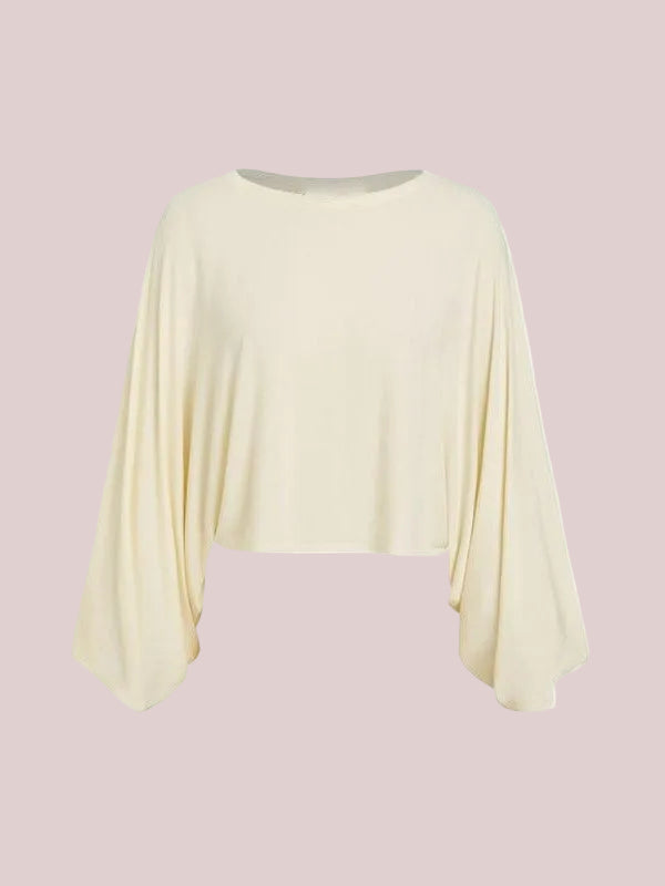 Women's Draped Dolman Sleeve Crop Blouse