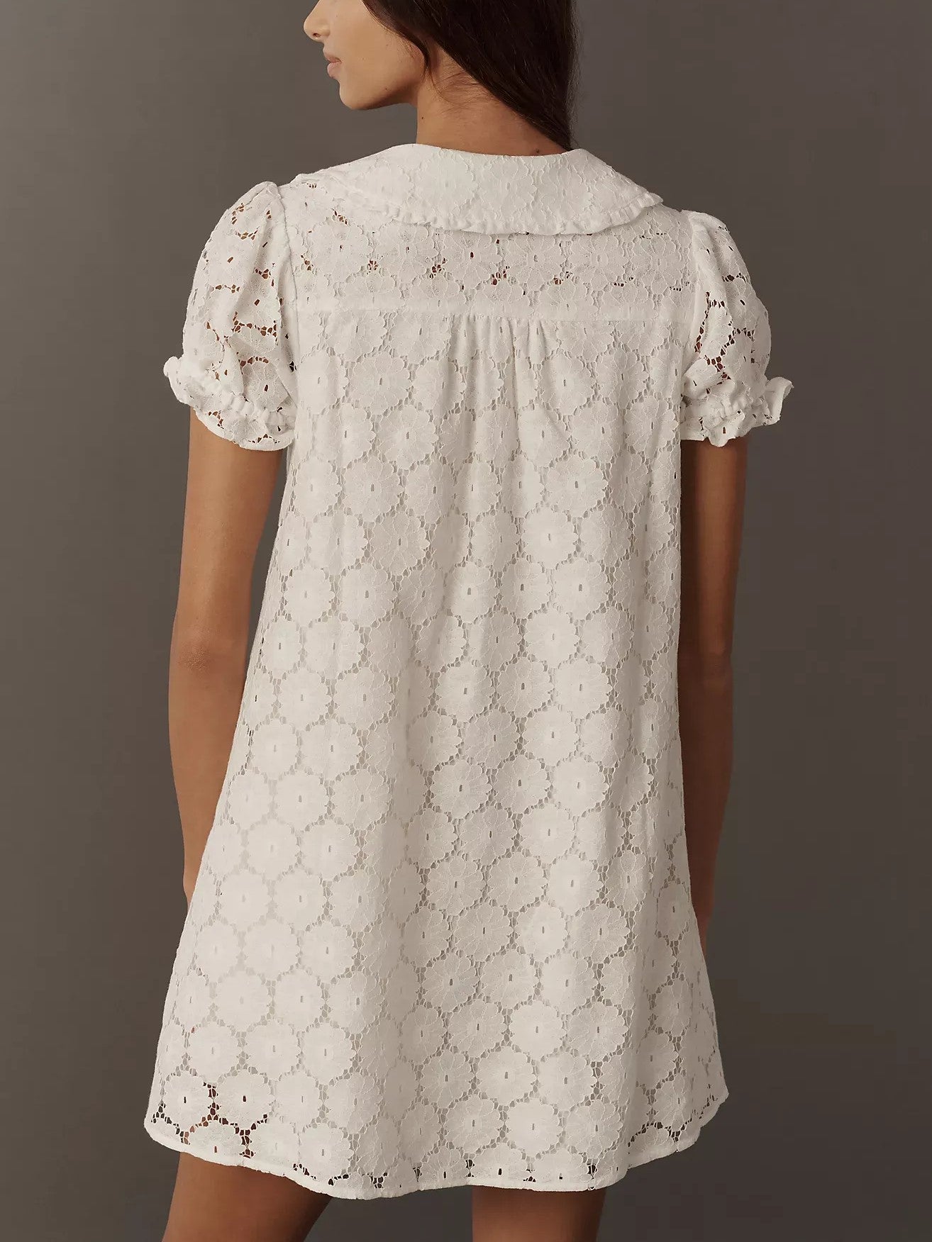 Women's Vintage Eyelet Lace Short Summer Dress