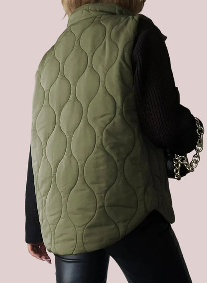 Womens Lightweight Quilted Puffer Vest With Pockets