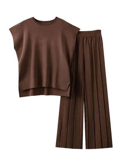 Women's Sophisticated Minimal Two Piece Matching Suit