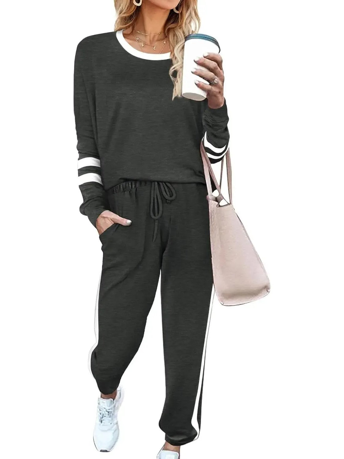 Women's Drawstring Jogger Two‑Piece Outfit