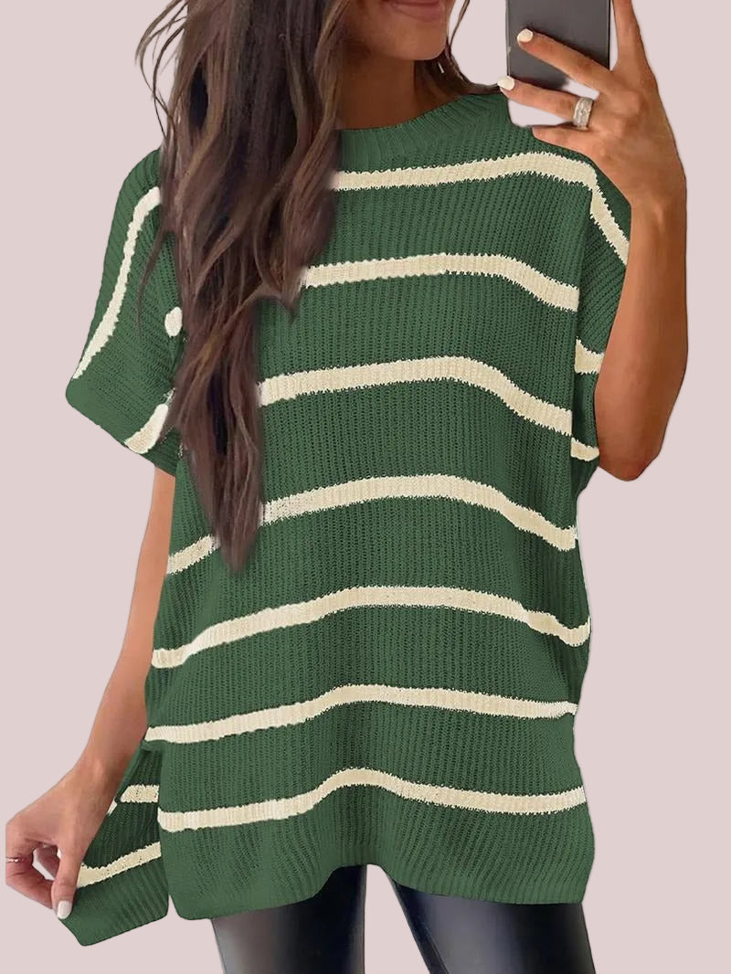 Women's Side Slit Batwing Sleeve Knit Shirt