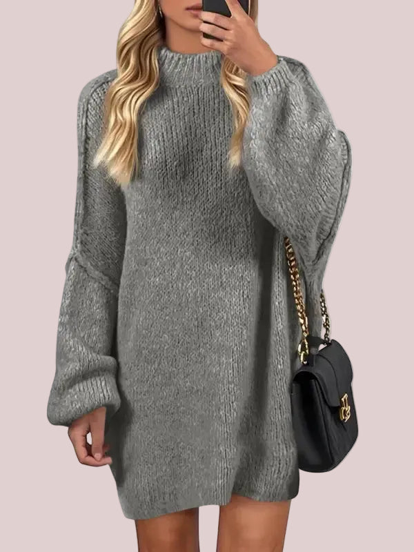 Women's Fall Loose Tunic Knit Sweater Dress