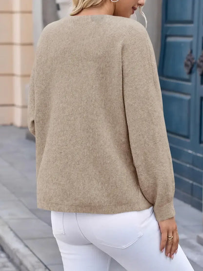 Women's Batwing Asymmetrical Slouchy Knit Top