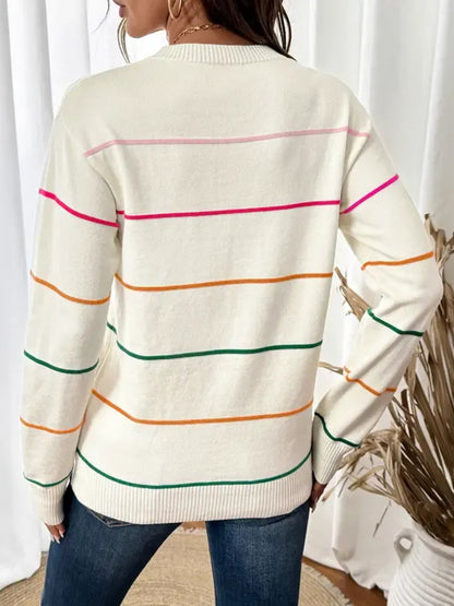 Women's Casual Striped Knit Sweater