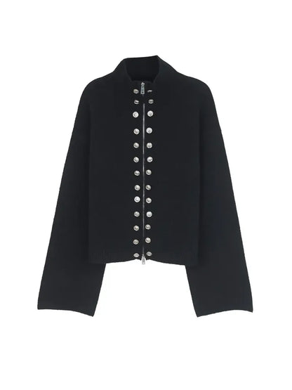 Women's Chic Knitted High Neck Cardigan