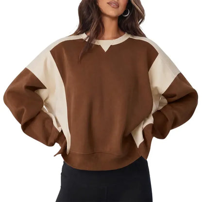 Women's Contrast Patchwork Soft Daily Basic Top